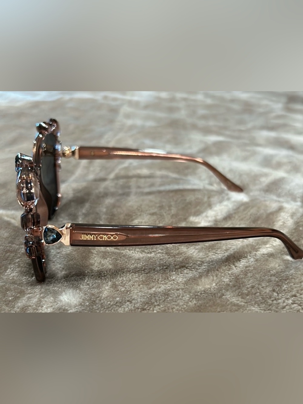 Jimmy Choo Rose-Tone Crystal Floral Butterfly Sunglasses - Picture 4 of 6
